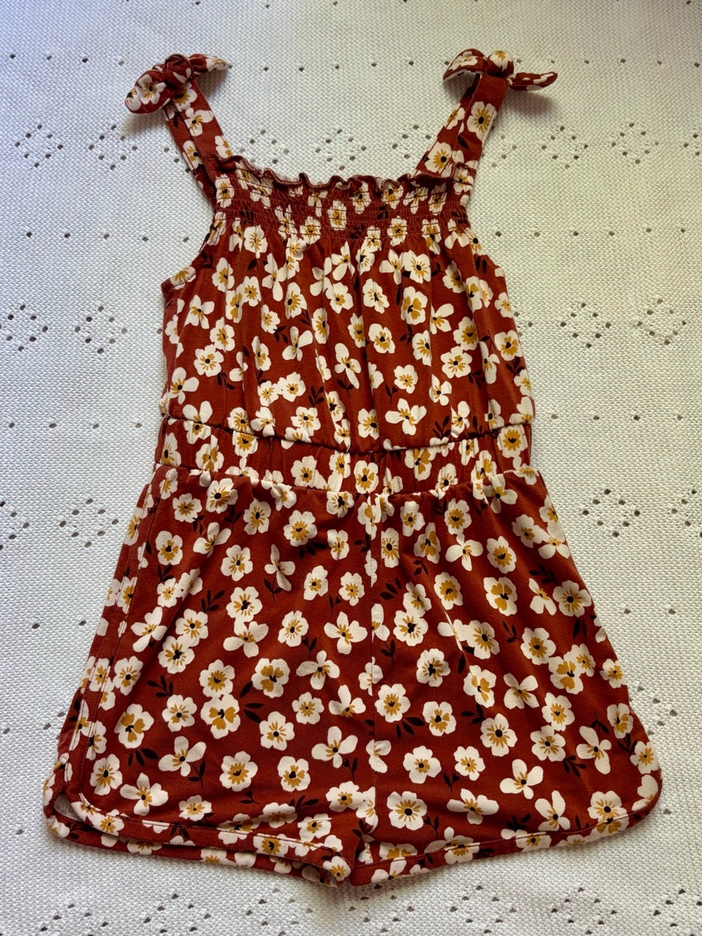 Little Sleepies Rust Floral One-Piece Romper